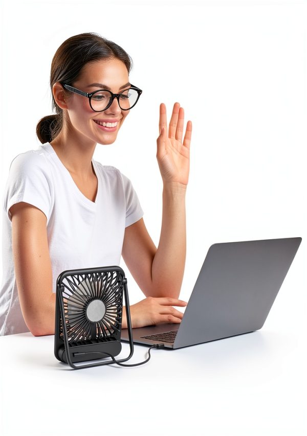 Koonie USB Mini Desk Fan 5 Inch 7 Blade USB-C Portable Quiet-5