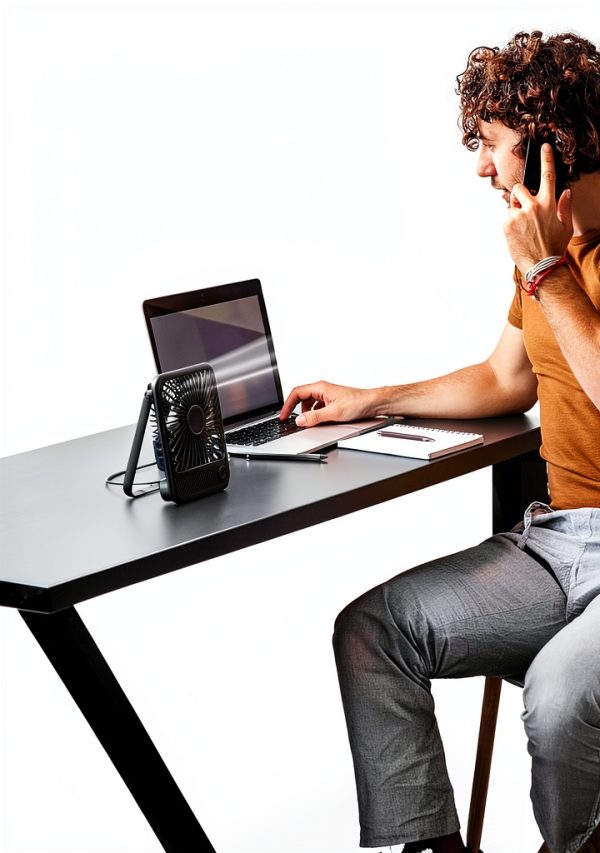 Koonie USB Mini Desk Fan 5 Inch 7 Blade USB-C Portable Quiet-1