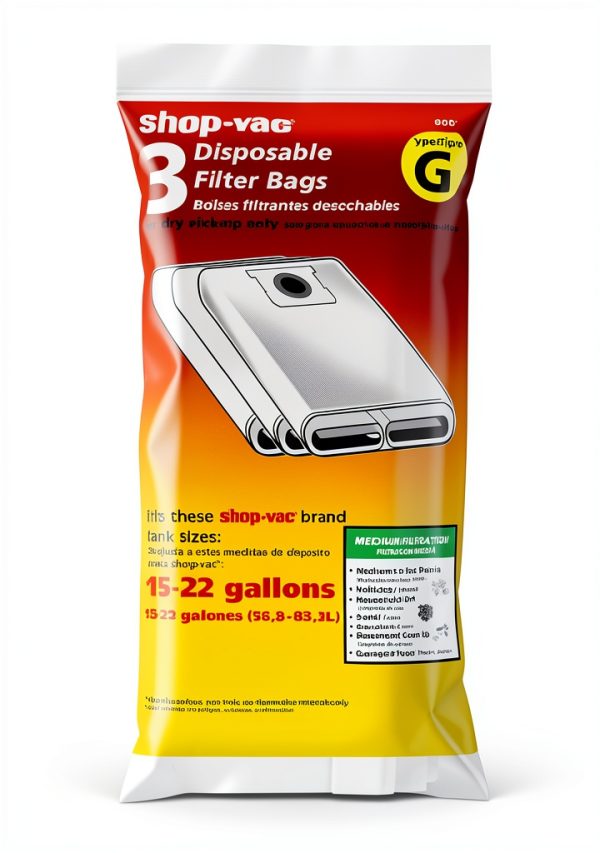 Shop-Vac USA LLC White Paper Bags for Dry Particle Pickup-1