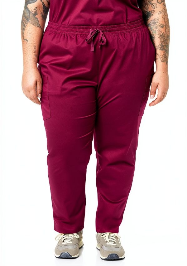 Amazon Essentials Women's Classic Fit Scrub Pants Blue Medium Plum-3