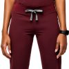 FIGS Women's Scrub Pants Livingston Basic Burgundy FIONx Stretch-7