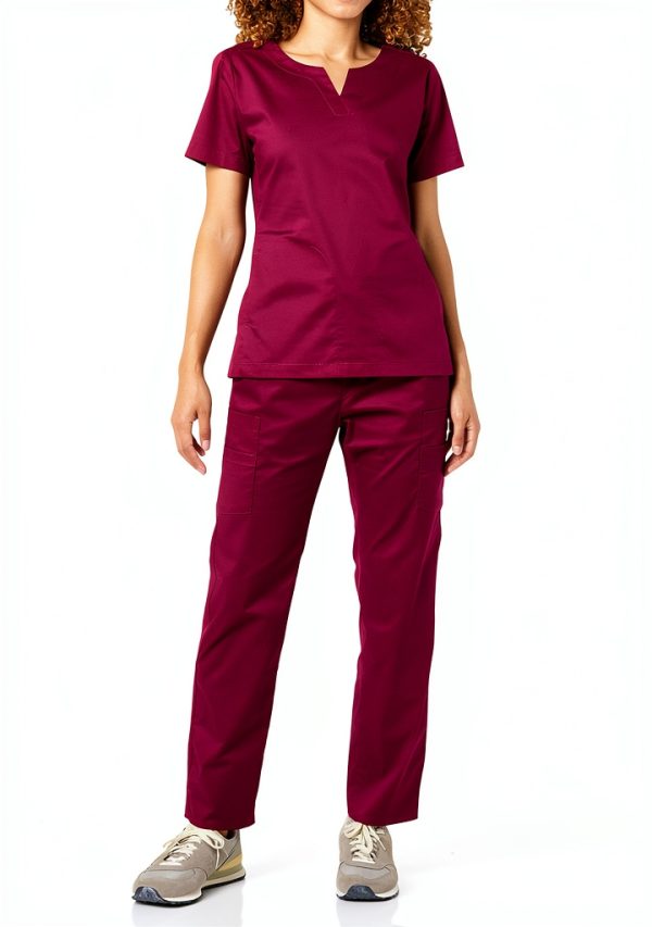 Amazon Essentials Women's Classic Fit Scrub Pants Blue Medium Plum-2