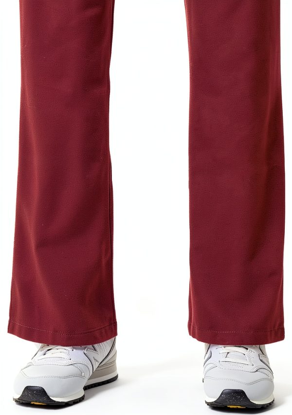 FIGS Women's Scrub Pants Livingston Basic Burgundy FIONx Stretch-6