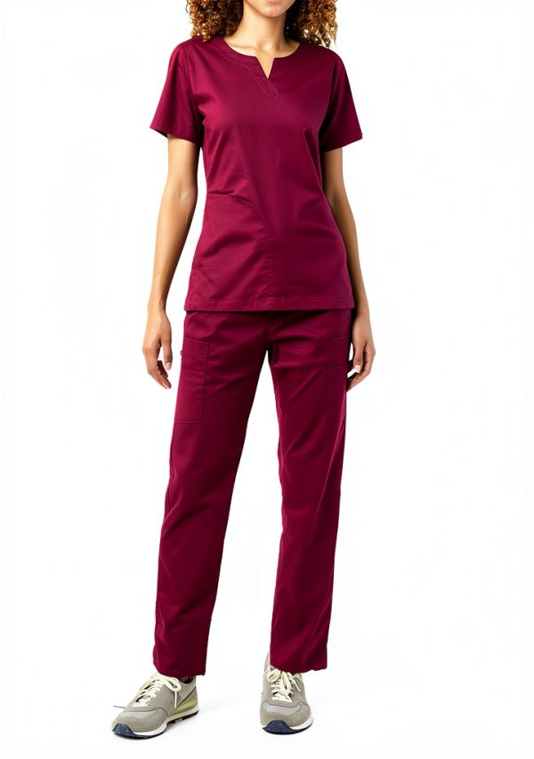 Amazon Essentials Women's Classic Fit Scrub Pants Blue Medium Plum-5